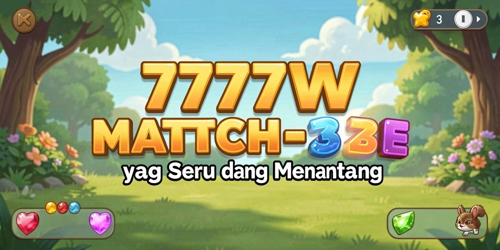 Screenshot gameplay 7777W dengan momen mencocokkan item Match-3 yang seru.