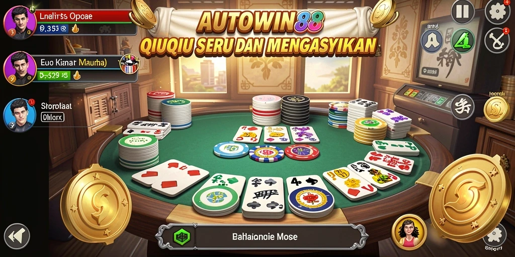 Screenshot gameplay menampilkan aksi seru QiuQiu dalam AUTOWIN88.