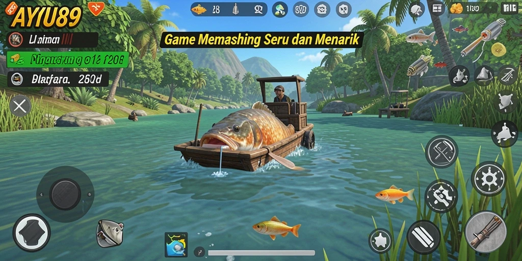 Tampilan gameplay AYU89 dengan pengalaman memancing yang seru.