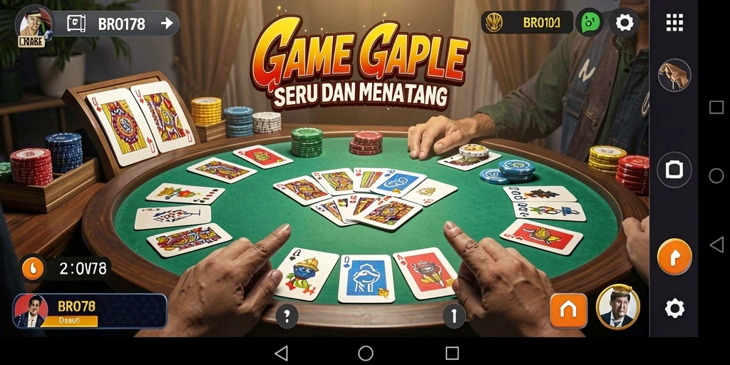 Tampilan gameplay Gaple yang seru dan interaktif.