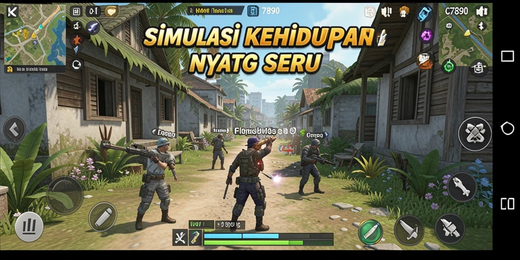 Tampilan screenshot C7890 menunjukkan aksi seru dalam simulasi kehidupan.