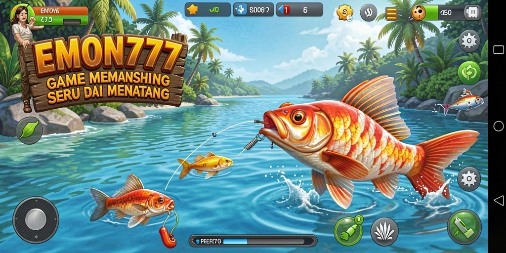 Tampilan gameplay memancing yang mendebarkan dan menantang.