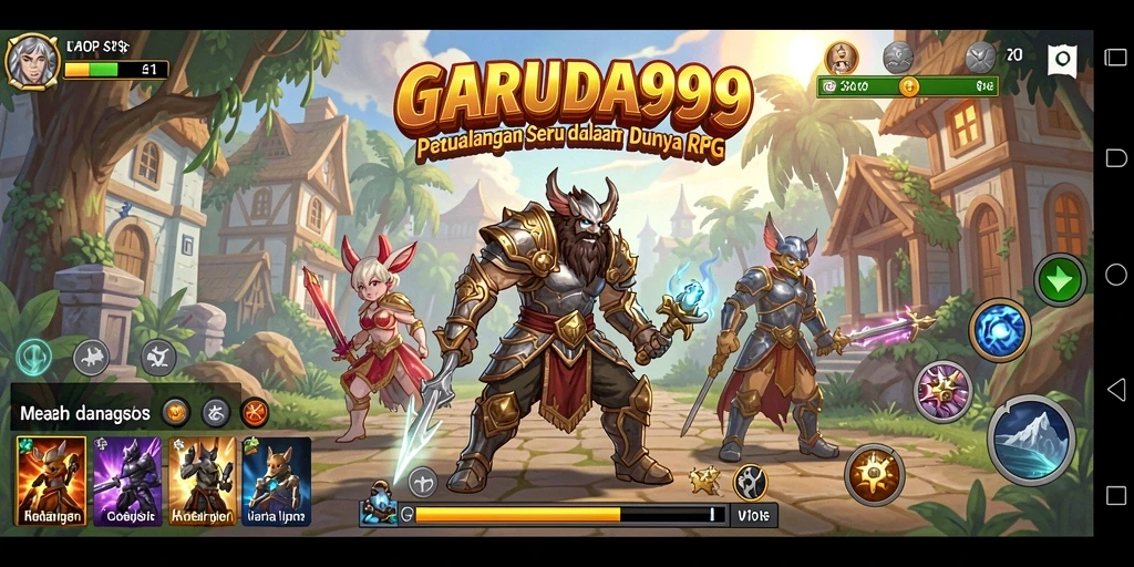 Tangkapan layar gameplay yang menampilkan pertempuran epik dalam GARUDA999.