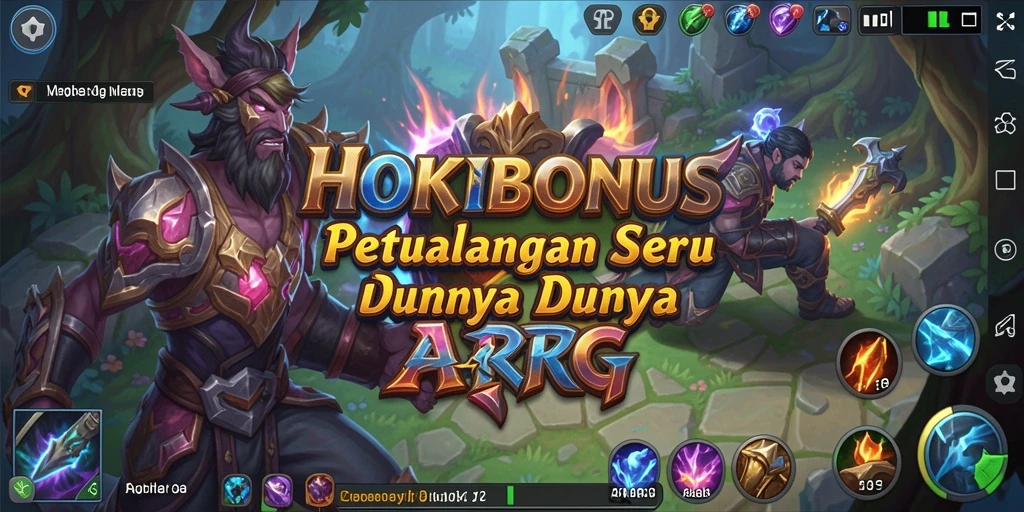 Gameplay ARPG HOKIBONUS dengan karakter dan pertarungan yang seru.