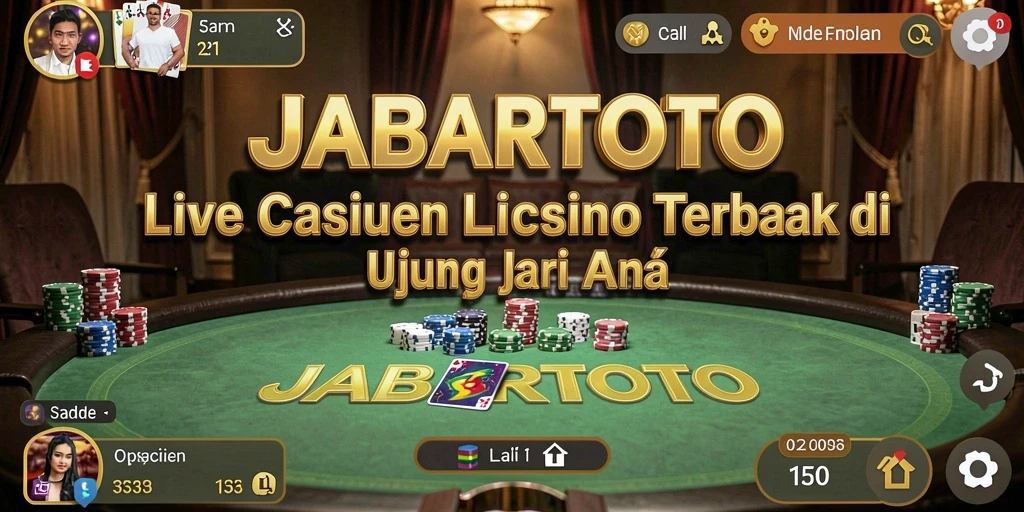 Screenshot gameplay JABARTOTO menampilkan dealer profesional dan interaksi langsung.