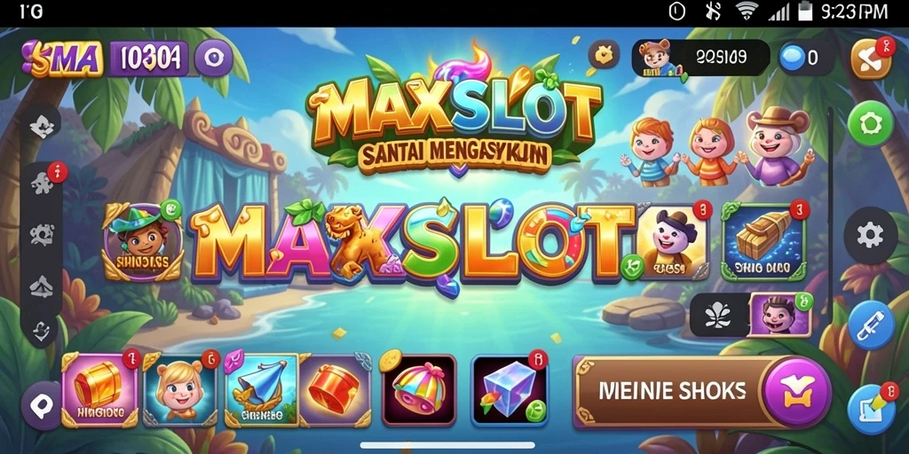Tampilan gameplay <strong>MAXSLOT</strong> yang penuh warna dan menarik.