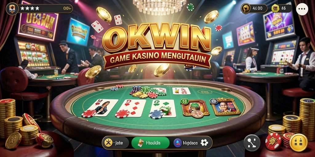 Tampilan utama gameplay Kasino di OKWIN yang menarik.