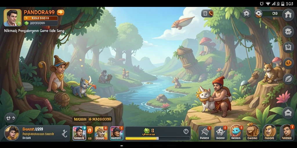 Screenshot dari gameplay PANDORA99 yang menunjukkan aksi Idle yang seru.