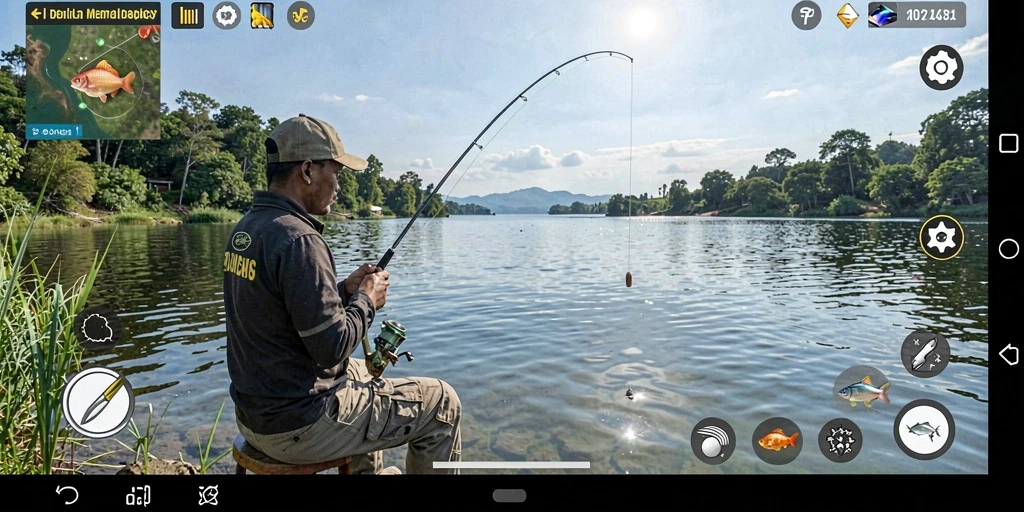 Tampilan gameplay memancing yang menarik di RP8.
