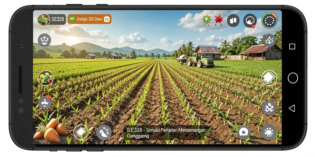 Screenshot gameplay SE328 menampilkan aktivitas bertani seru dan memuaskan.