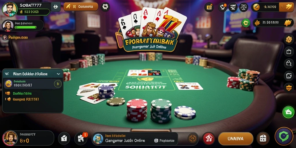 Tampilan gameplay seru dari aplikasi Poker SOBAT777.