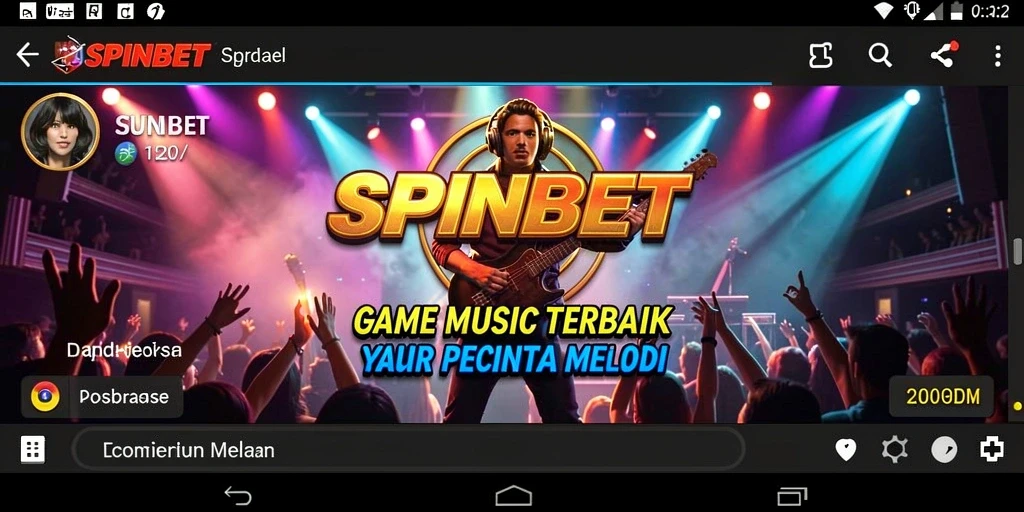 Screenshot gameplay SPINBET dengan tantangan musik yang menarik.