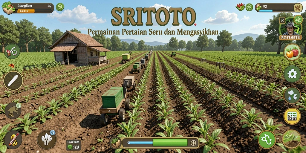 Screenshot SRITOTO menampilkan gameplay bertani yang menarik dan interaktif.