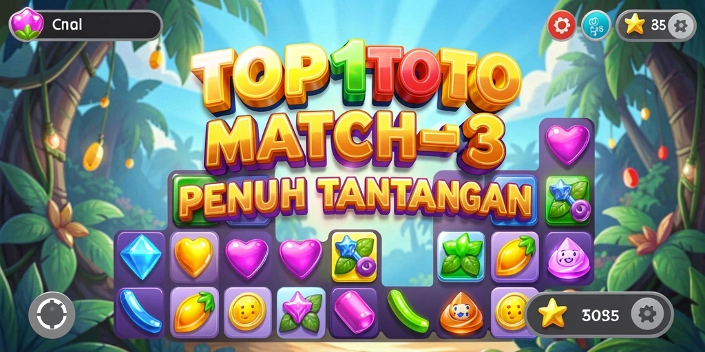 Tampilan menarik dari gameplay Match-3 di TOP1TOTO.