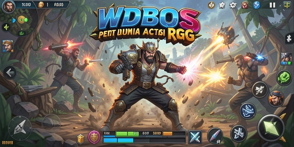 Menampilkan aksi epic karakter dalam permainan ARPG WDBOS.