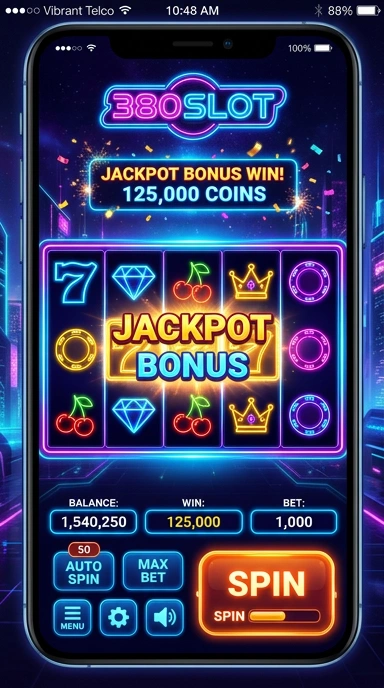 Tampilan antarmuka pengguna aplikasi 380slot yang menarik.